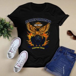 Hd Notre Dame Fighting Irish Skull And Flames T-Shirt