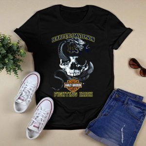Hd Notre Dame Fighting Irish Skull And Snake T-Shirt