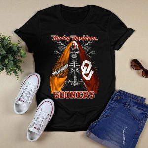 Hd Oklahoma Sooners Skeleton Thunderbolt T-Shirt