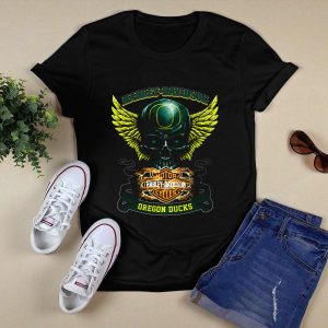Hd Oregon Ducks Skull Winged T-Shirt
