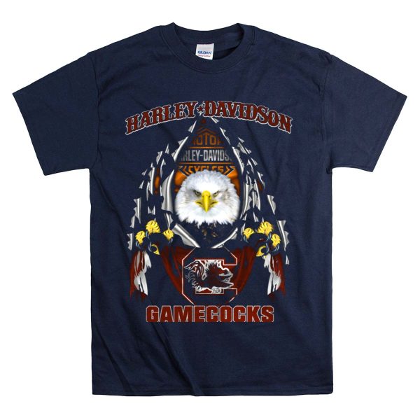 HD South Carolina Gamecocks Eagle Motorcycles T Shirt 1 Navy