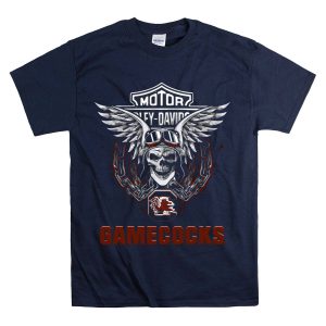 Hd South Carolina Gamecocks Skull Wings Chain T-Shirt