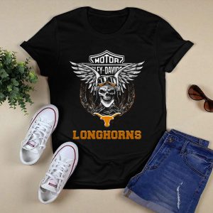 Hd Texas Longhorns Skull Wings Motor Longhorns T-Shirt