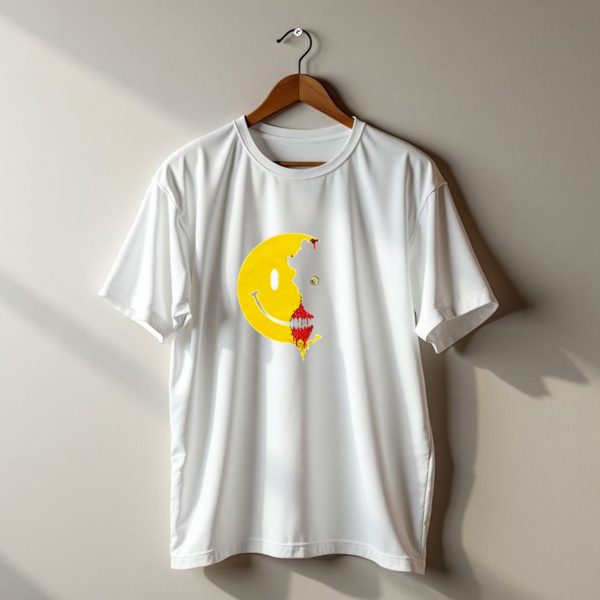 Half A Nice Day Horror Smiley Face Grin And Yellow Creepy Halloween T Shirt t shirt 1