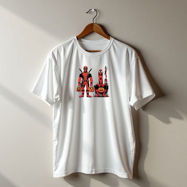 Halloween 2024 Deadpool Spiderman Cartoon Pumpkin Costumes T Shirt t shirt 1
