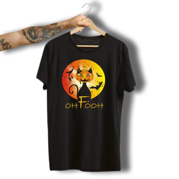Halloween Bats Cat Pumpkin Oh Fooh T Shirt t shirt 1 1