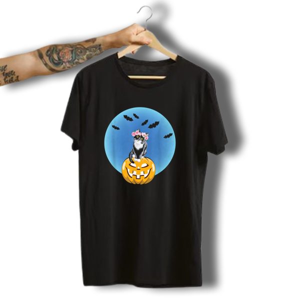 Halloween Black Cat Pumpkin Bats Costume For Girls Kids Womens T Shirt t shirt 1 1