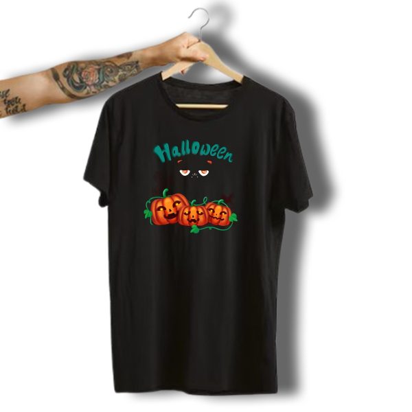 Halloween Black Cat Pumpkins Bats T Shirt t shirt 1 1