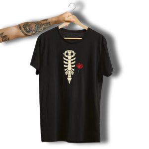 Halloween Bone Skeleton Suit Elegant Spirit Dead Rose T-Shirt