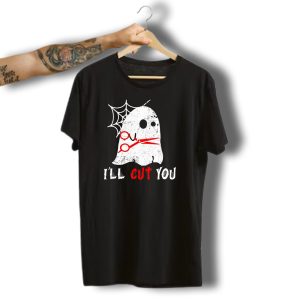 Halloween Boo Ghost Hairstylist I'Ll Cut You T-Shirt