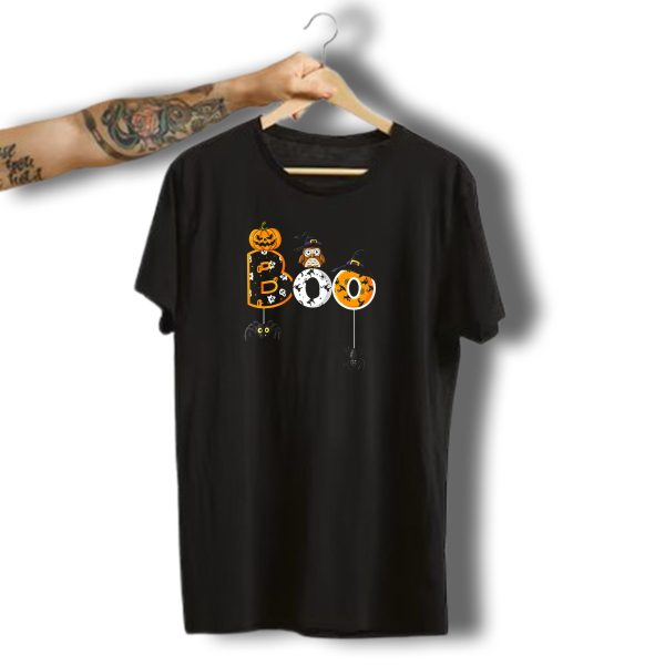 Halloween Boo Owl Witch Hat Pumpkin And Spiders T Shirt t shirt 1