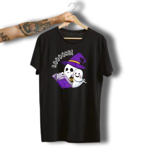 Halloween Booooks Ghost Reading Witch Hat Lantern T-Shirt
