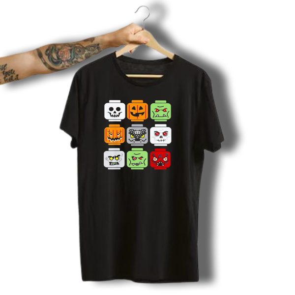 Halloween Building Brick Head Pumpkin Ghost Zombie Friends Lego T Shirt t shirt 1 1