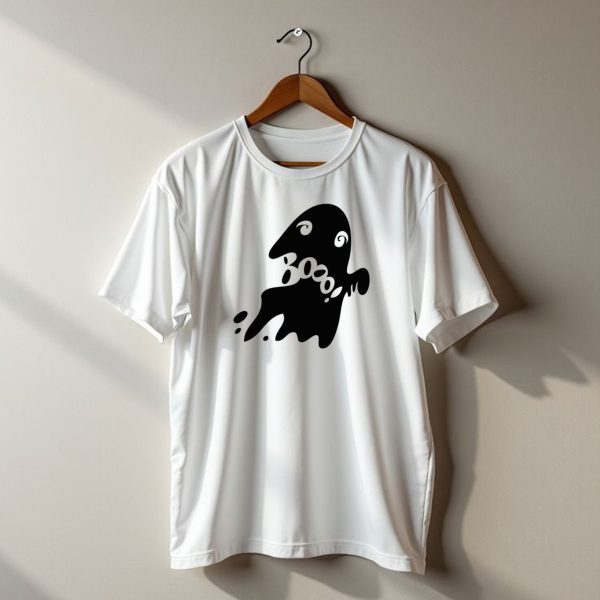 Halloween Card Featuring Spooky Ghost With Boo Text T Shirt t shirt 1