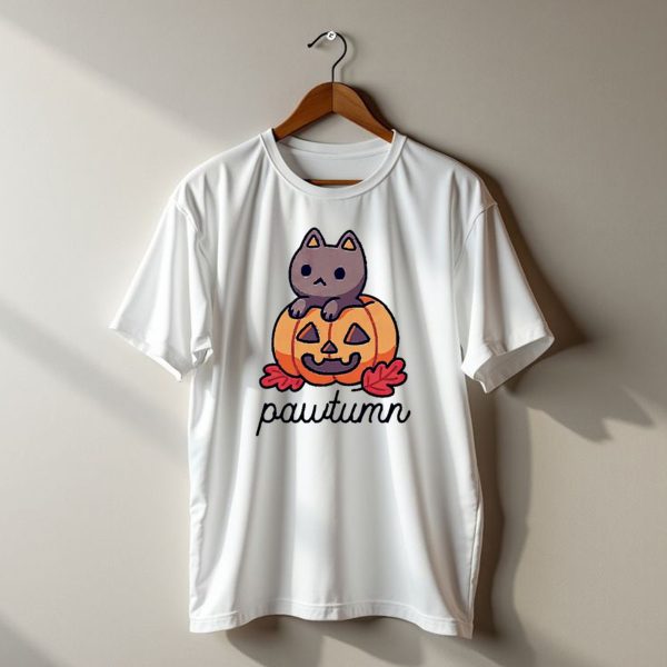 Halloween Cat Pawtumn Pumpkin T Shirt t shirt 1