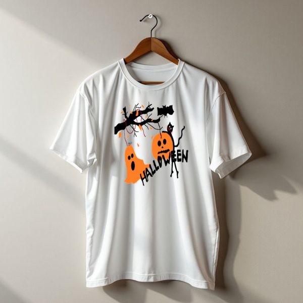 Halloween Cat Pumpkin Ghost T Shirt t shirt 1 1