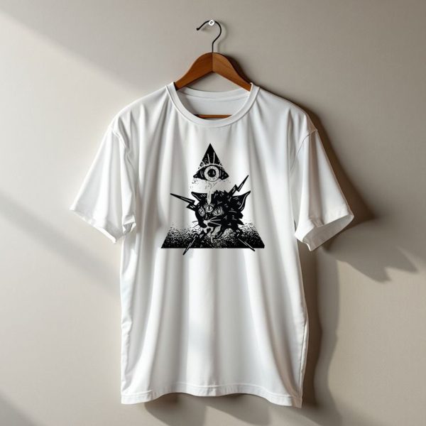 Halloween Cateye Occult Triangle Three Eyes Black Cat T Shirt t shirt 1