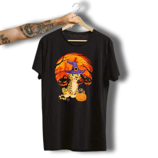 Halloween Costume Leo Witch Hat Leopard Jack O Lantern Moon Shadows T Shirt 1 t shirt 1