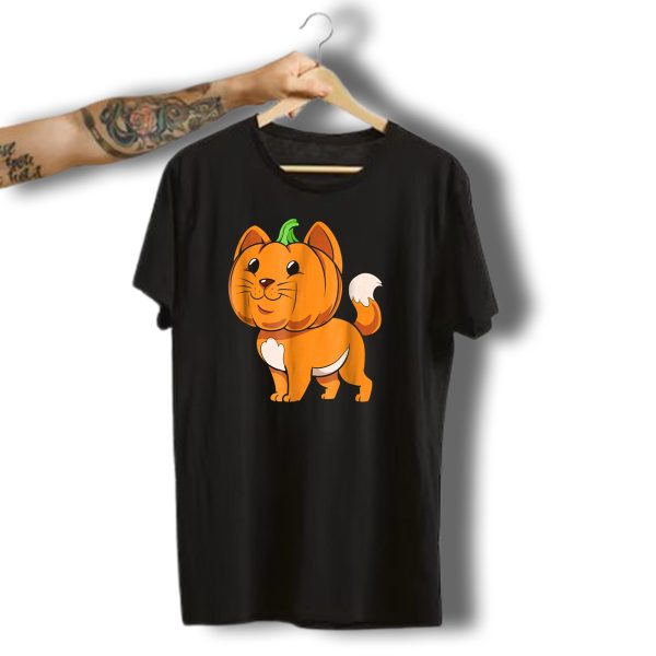 Halloween Cute Kitten Pumpkin Cat Image T Shirt t shirt 1