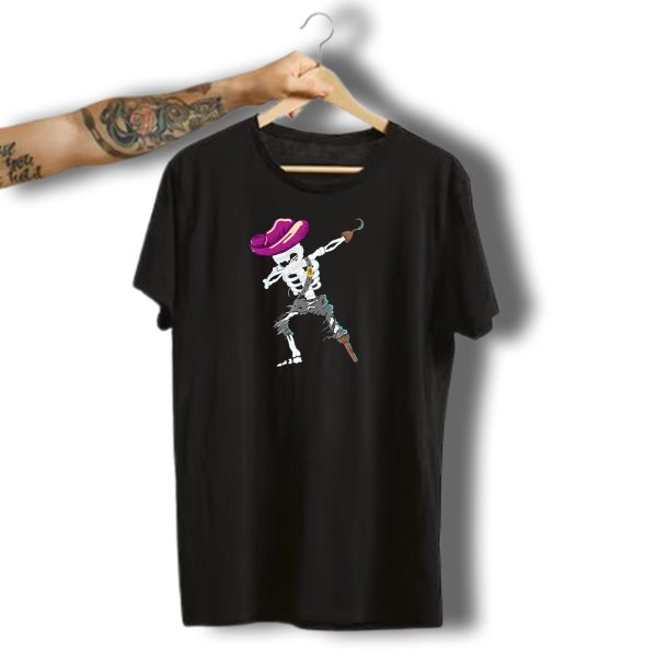 Halloween Dabbing Skeleton Pirate With Hook Hand And Tricorne Hat T Shirt 1 t shirt 1