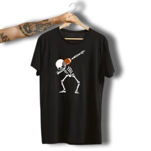 Halloween Dabbing Skeleton With Football T-Shirt