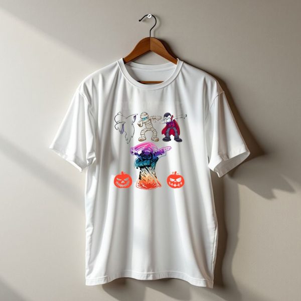 Halloween Dabbing Trick Or Treat Ghost Mummy Vampire Grim Reaper Pumpkins T Shirt t shirt 1