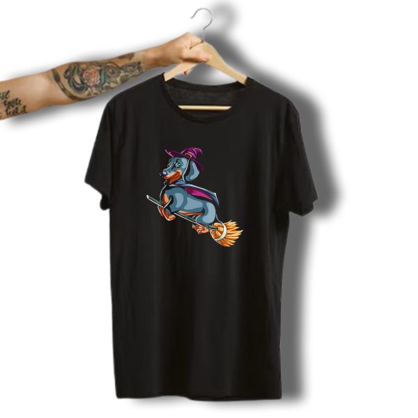 Halloween Dachshund Witch Costume Funny Scary T Shirt t shirt 1