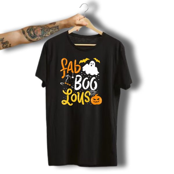 Halloween Fab Boo Lous Ghost Bat Pumpkin Spiderweb T Shirt t shirt 1