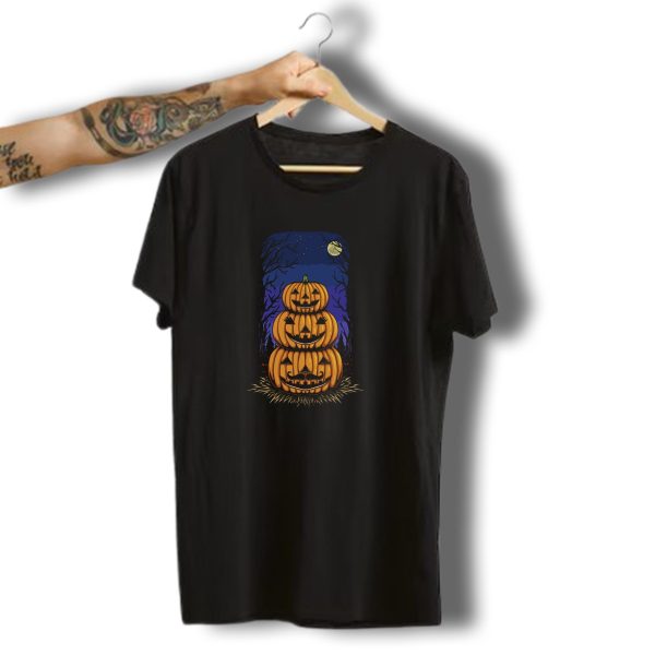 Halloween Family Pumpkin Nest Under Moonlit Sky T Shirt t shirt 1