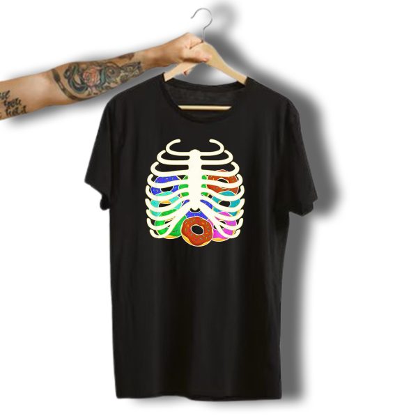 Halloween Food Costume Rib Cage Skeleton Donuts T Shirt 1 t shirt 1