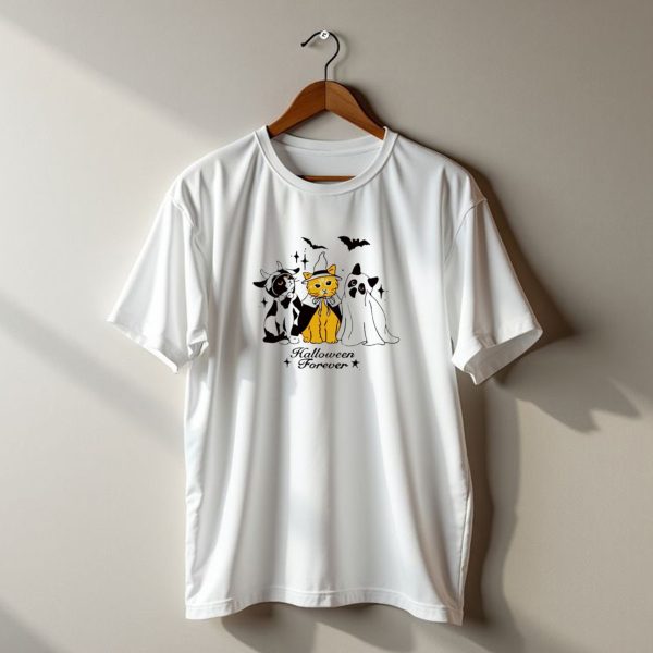 Halloween Forever Cats Witch Ghost Costumes Bats T Shirt t shirt 1 1