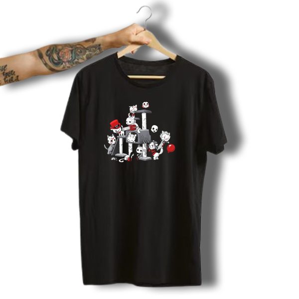 Halloween Funny Cute Cats Horror Movie Characters T Shirt t shirt 1 1