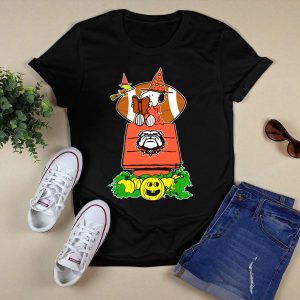 Halloween Georgia Bulldogs Football Peanuts Snoopy Jack O' Lantern T Shirt