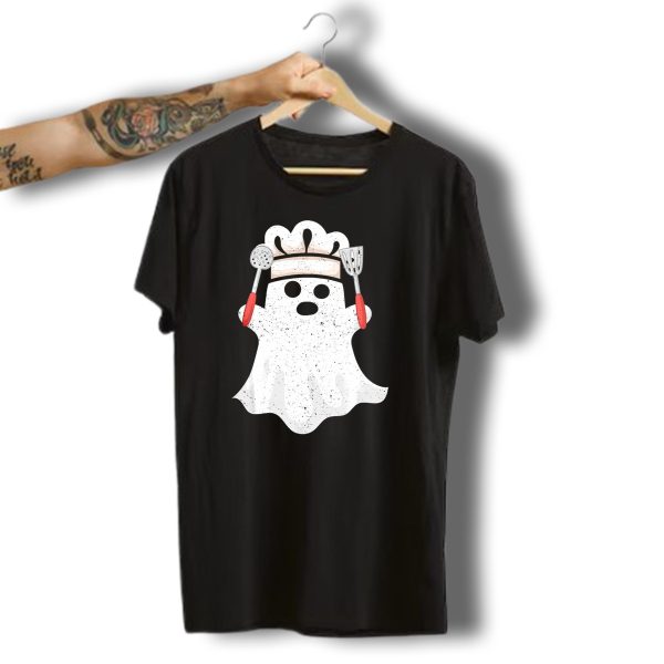 Halloween Ghost Chef Funny Boo With Cooking Utensils T Shirt t shirt 1