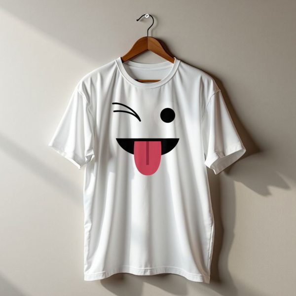 Halloween Ghost Emoji Winking Tongue Out Costume T Shirt t shirt 1