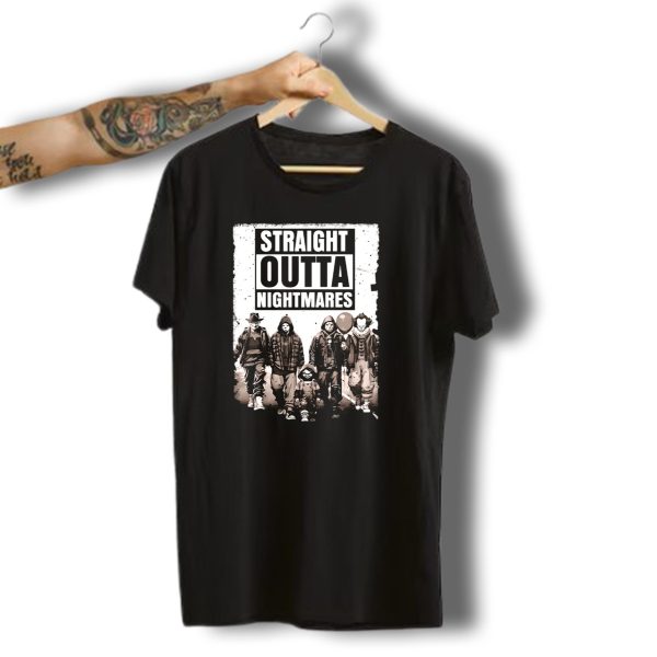 Halloween Gifts For Horror Fans Straight Outta Nightmares T Shirt t shirt 1