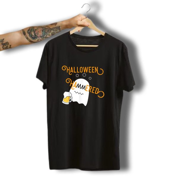 Halloween Hammered Ghost With Beer Mug T Shirt t shirt 1