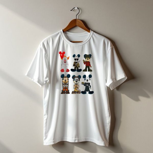 Halloween Horror Characters Mickey Mouse Pennywise Jason Freddy Chucky T Shirt t shirt 1
