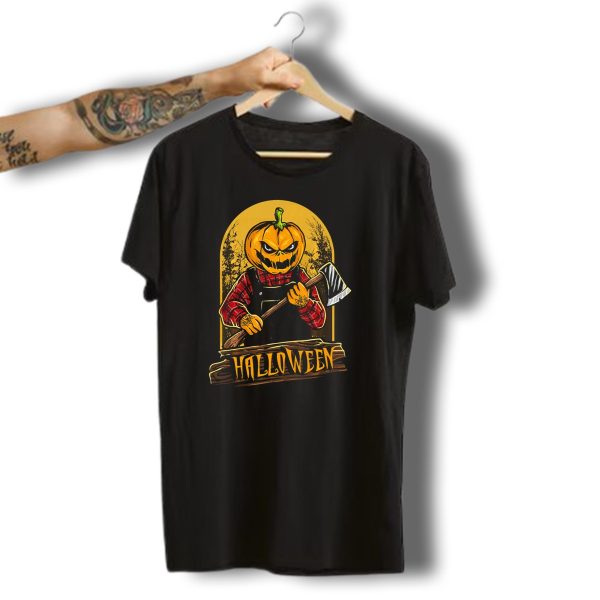 Halloween Horror Pumpkin Creepy Axe T Shirt t shirt 1