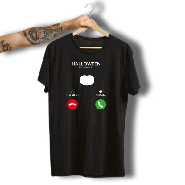 Halloween Incoming Call Pumpkin Remind Me Message T Shirt t shirt 1