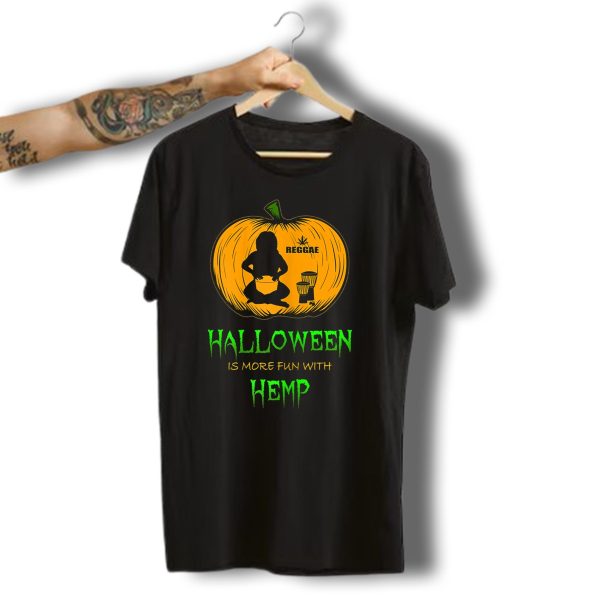 Halloween Is More Fun With Hemp Reggae Pumpkin T Shirt t shirt 1