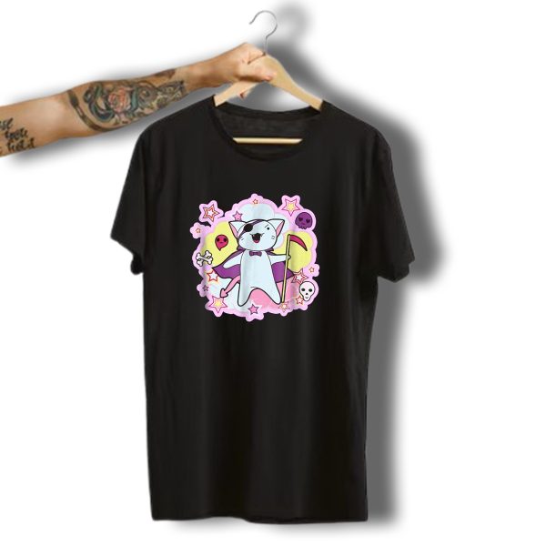 Halloween Kawaii Vampire Cat Pastel Goth Cute Stars And Skulls T Shirt t shirt 1