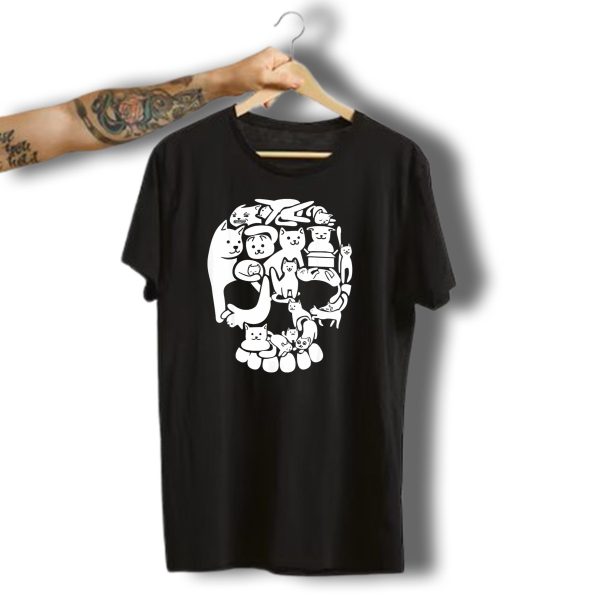 Halloween Kitten Skull Cat Breed Collage T Shirt t shirt 1