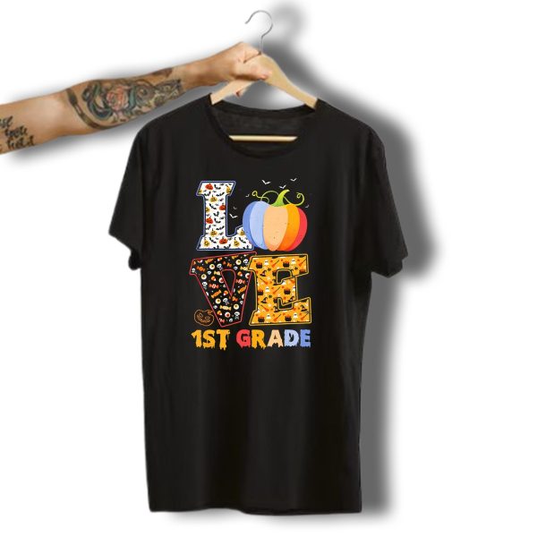 Halloween Love 1St Grade Pumpkin Ghosts Candy Bats T Shirt t shirt 1