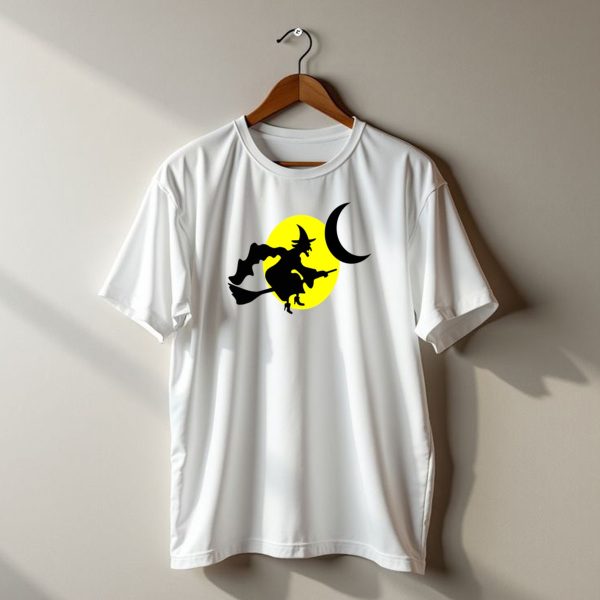 Halloween Madlibs Witch Flying In Moonlit Sky t shirt 1