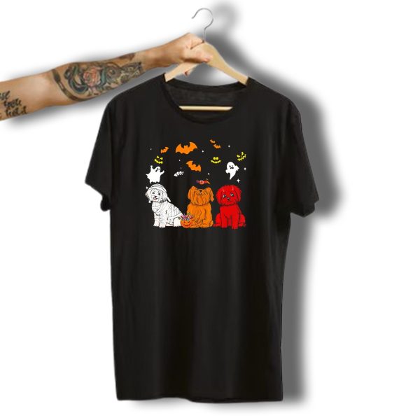 Halloween Maltese Dogs Ghosts Bats Mummy Witch Pumpkin T Shirt t shirt 1