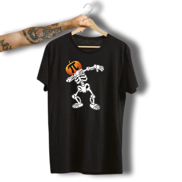 Halloween Math Pi Pumpkin Head Skeleton Dabbing T Shirt t shirt 1