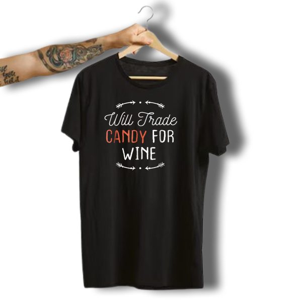 Halloween Mom Will Trade Candy For Wine Funny T Shirt t shirt 1