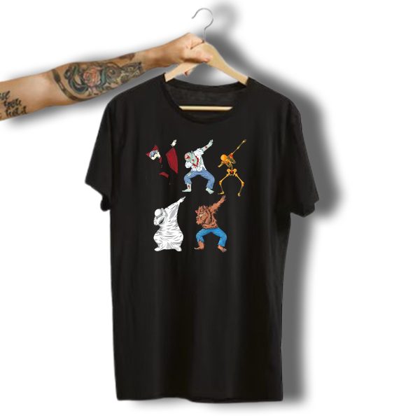 Halloween Monster Mash Dab Dance Party Featuring Vampire Zombie Skeleton Ghost Werewolf T Shirt t shirt 1