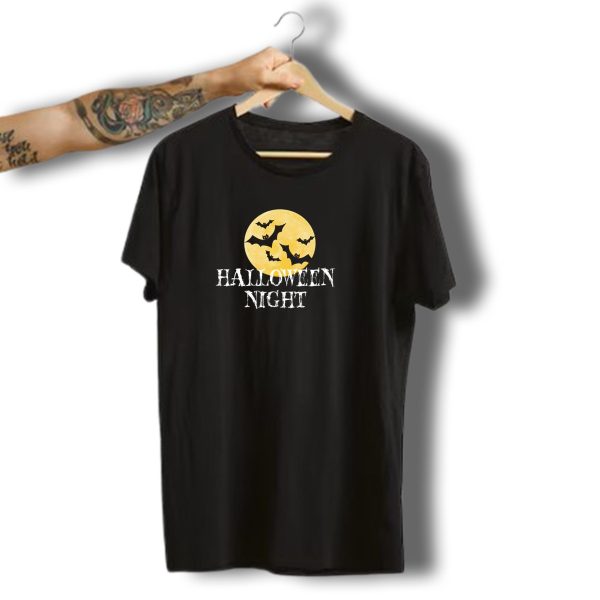 Halloween Night Horror Bats Moon T Shirt t shirt 1